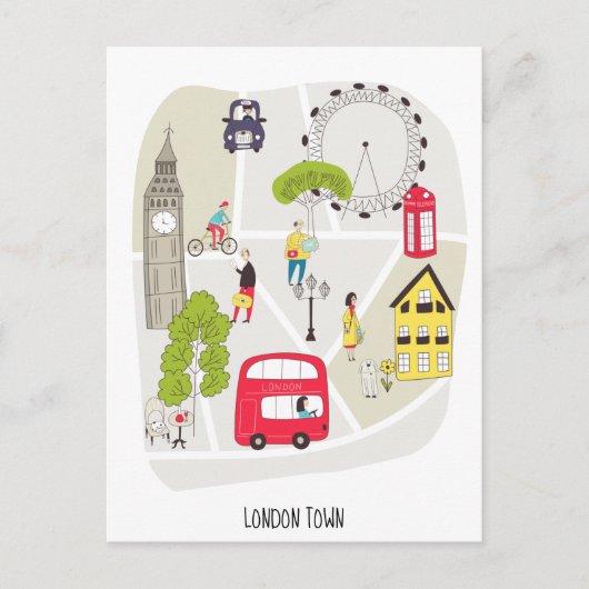 Künstlerische Karte Sehenswürdigkeiten in London S (Vorderseite)