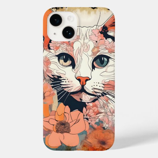 Künstlerische Katze Case-Mate iPhone Hülle (Rückseite)