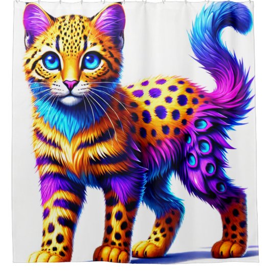 Künstlerische Katze Duschvorhang (Vorderseite)