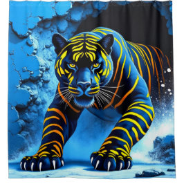 Künstlerische Katze Duschvorhang