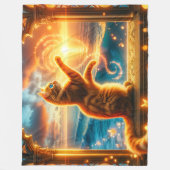 Künstlerische Katze Fleecedecke (Vorderseite)