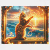Künstlerische Katze Fleecedecke (Vorderseite (Horizontal))
