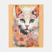 Künstlerische Katze Fleecedecke (Vorderseite)