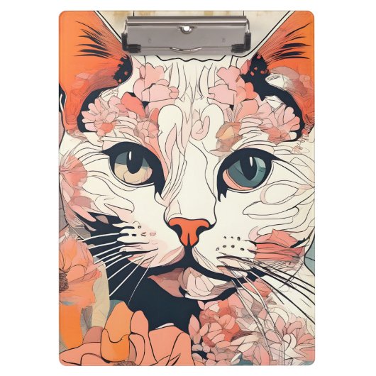 Künstlerische Katze Klemmbrett (Vorderseite)