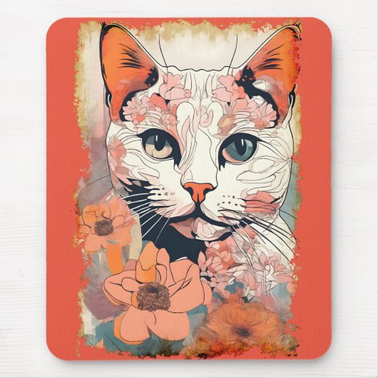 Künstlerische Katze Mousepad (Vorne)