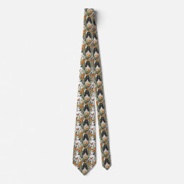 Künstlerische Katze, Schmetterlinge, Blumen Floral Krawatte