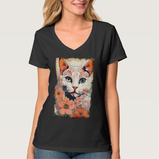 Künstlerische Katze T-Shirt (Vorderseite)