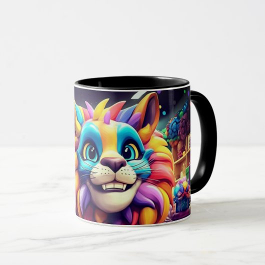 Künstlerische Katze Tasse (VorderseiteRechts)