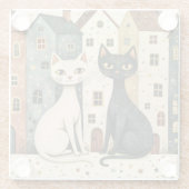 Künstlerische Katzen Glasuntersetzer (Rückseite)
