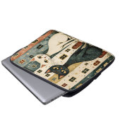 Künstlerische Katzen Laptopschutzhülle (Vorne Knopf)