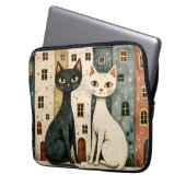 Künstlerische Katzen Laptopschutzhülle (Vorderseite Links)
