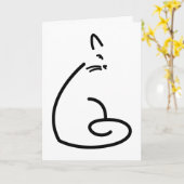 Künstlerische Katzen-Silhouette Karte (Gelbe Blume)