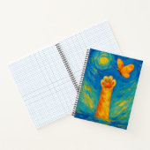 Künstlerische Katzenpaw Notebook Whimsistische Tex Notizblock (Innenseite)