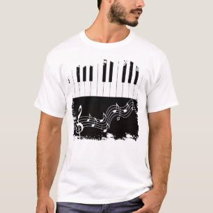 Künstlerische Klaviertasten Treble Clef Musiknotiz T-Shirt