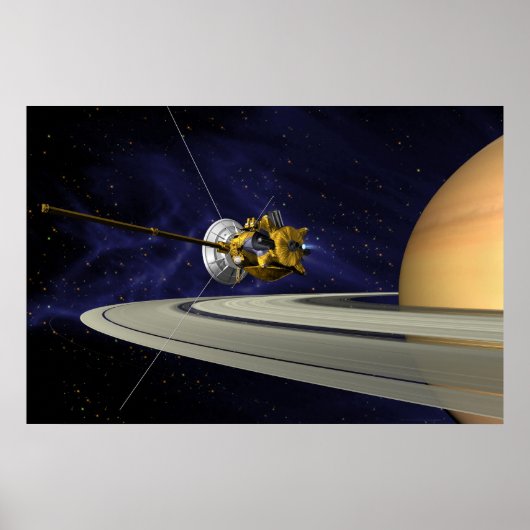 Künstlerische Konzeption der Cassini Saturn Orbit Poster (Vorne)
