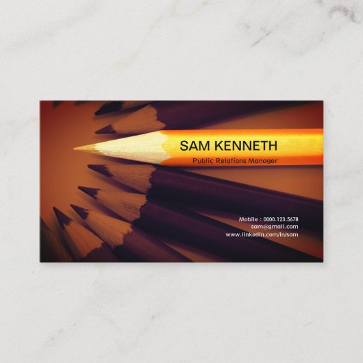 Künstlerische kreative bunte Bleistift Visitenkarte (Vorderseite)