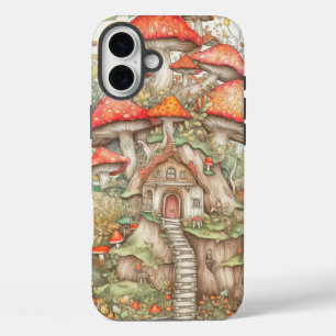 Künstlerische kreative Pilzbehausungsillustration iPhone 16 Plus Hülle