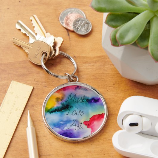 Künstlerische, kreative Watercolor-Scherben Schlüsselanhänger (Schreibtisch)