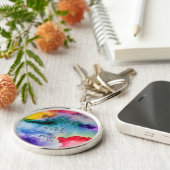 Künstlerische, kreative Watercolor-Scherben Schlüsselanhänger (Seite)