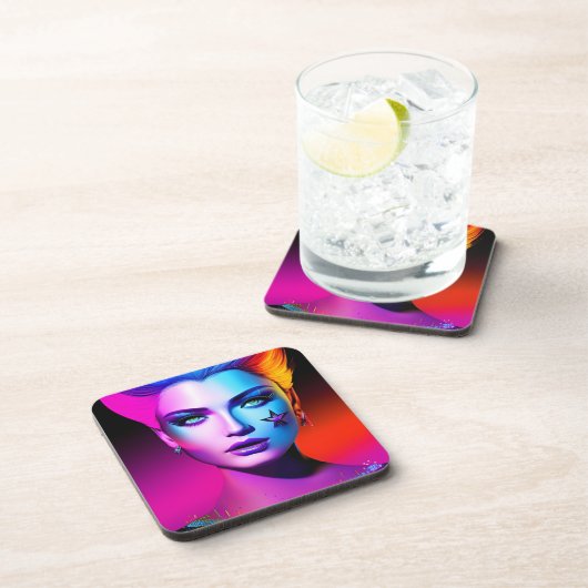 Künstlerische Lady Getränkeuntersetzer (Rechte Seite)