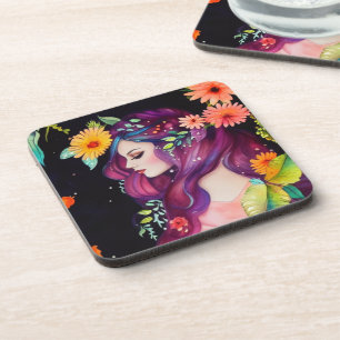 Künstlerische Lady Getränkeuntersetzer