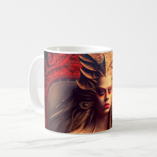 Künstlerische Lady Kaffeetasse (Vorderseite Links)