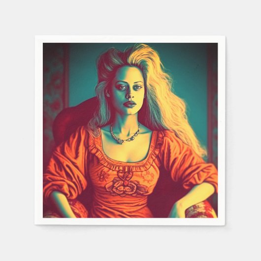 Künstlerische Lady Serviette (Vorderseite)