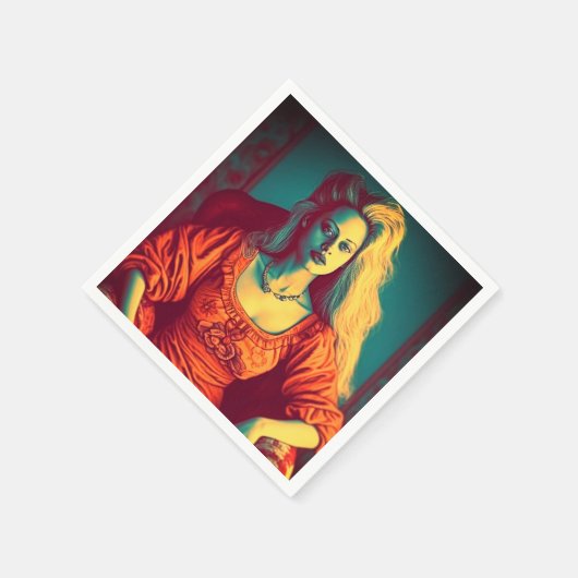 Künstlerische Lady Serviette (Ecke)