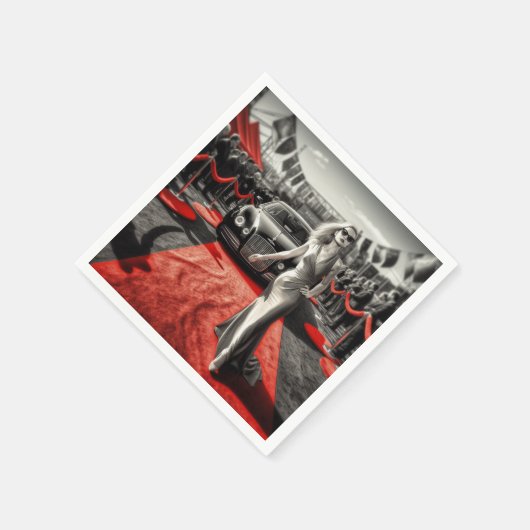 Künstlerische Lady Serviette (Ecke)