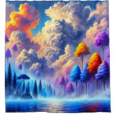 Künstlerische Landschaft Duschvorhang (Vorderseite)