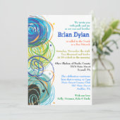 KÜNSTLERISCHE LANDWIRTSCHAFT Bar Bat Mitzvah Einla Einladung (Stehend Vorderseite)