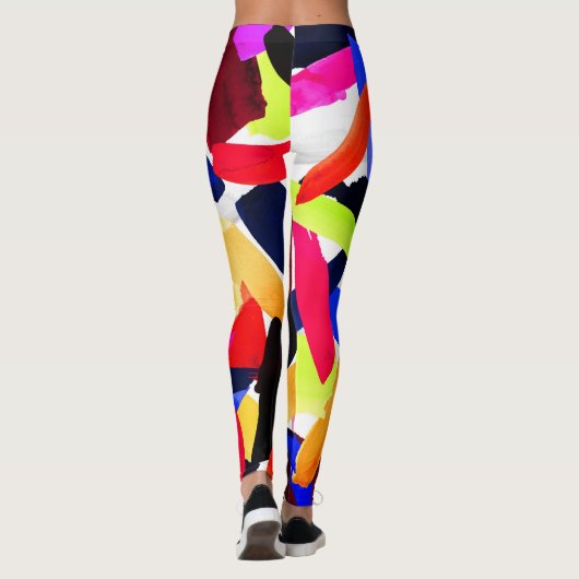 Künstlerische, lebendige und farbenfrohe Brandstif Leggings (Rückseite)