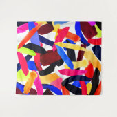 Künstlerische, lebendige und farbenfrohe Brandstif Wandteppich (Vorderseite (Horizontal))