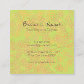 Künstlerische Lebensblume Abstrakt Beruflich Quadratische Visitenkarte (Rückseite)