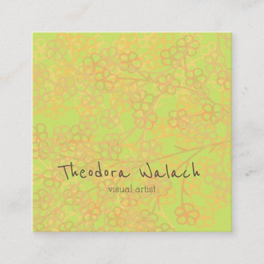 Künstlerische Lebensblume Abstrakt Beruflich Quadratische Visitenkarte (Vorderseite)