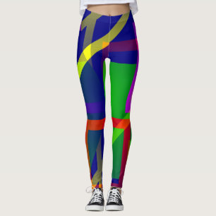 Künstlerische Leggings für moderne Grafikfarbblöck