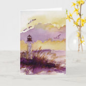 Künstlerische Leuchtturm Aquarellkarte Karte (Gelbe Blume)