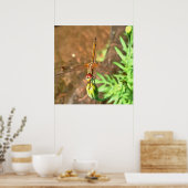Künstlerische Libellenruhe auf einer Blume Poster (Küche)