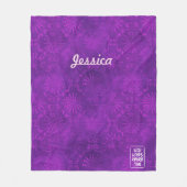 Künstlerische lila Blumenbatik Gott Lieben alle 1  Fleecedecke (Vorderseite)
