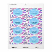 Künstlerische Lila Federn Familienadresse (Vorne)