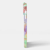 Künstlerische Lila Rosa Blau Grüne Polygon Mosaikk iPhone Hülle (Linke Seite)