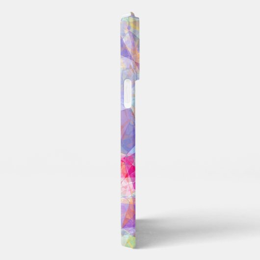 Künstlerische Lila Rosa Blau Grüne Polygon Mosaikk iPhone Hülle (Rechte Seite)