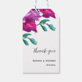 Künstlerische Lila Rose Wasserfarben Handgemalt Geschenkanhänger