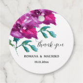 Künstlerische Lila Rose Wasserfarben Handgemalt Geschenkanhänger (Vorderseite)