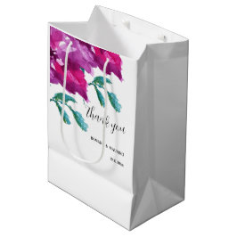 Künstlerische Lila Rose Wasserfarben Handgemalt Mittlere Geschenktüte