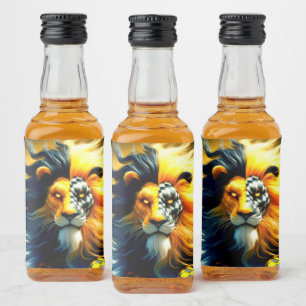 Künstlerische Lion Alkoholflaschenetikett