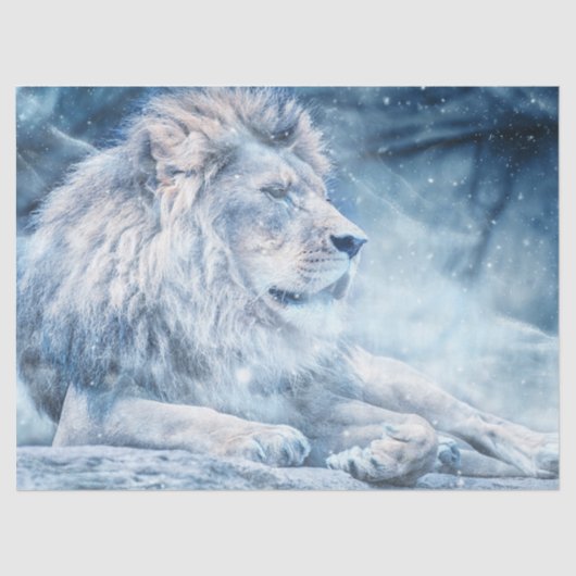 Künstlerische Lion Art Blue Decoupage Seidenpapier (Vorderseite)