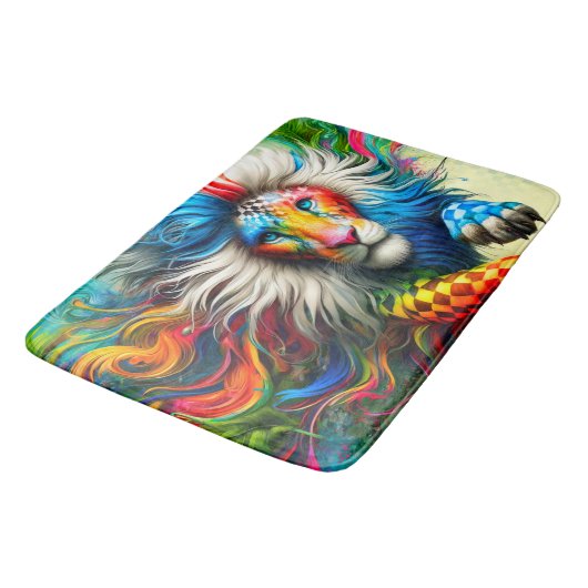Künstlerische Lion Badematte (Schrägansicht)