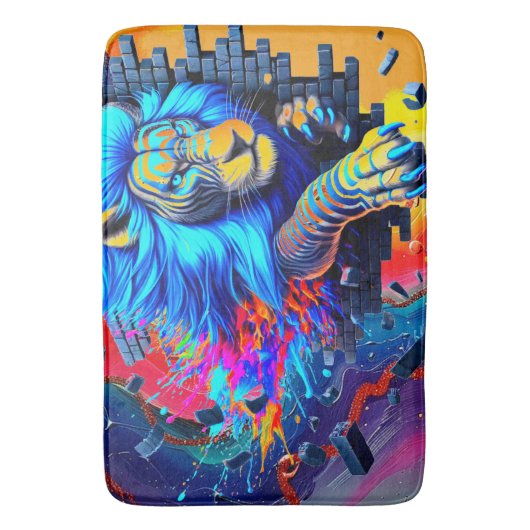 Künstlerische Lion Badematte (Vorderseite Vertikal)