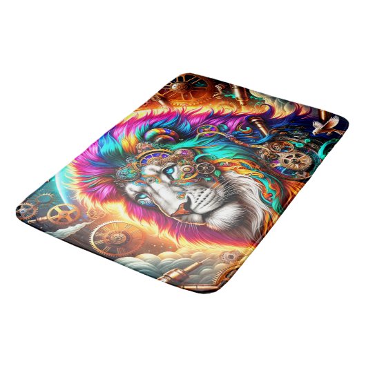 Künstlerische Lion Badematte (Schrägansicht)